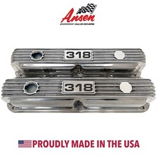 Mopar Performance 318 Polished Valve Covers - Engraved Logo - Ansen Exclusive