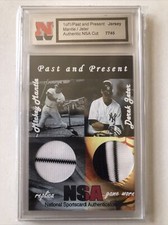 Mickey Mantle Derek Jeter Authentic NSA Past and Present Dual Game Worn Jersey 
