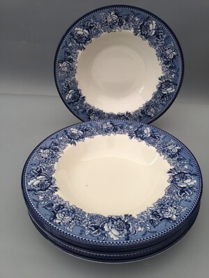 Josiah Wedgwood Williams Sonoma Highgrove Schalen mit blauem Rand x 6