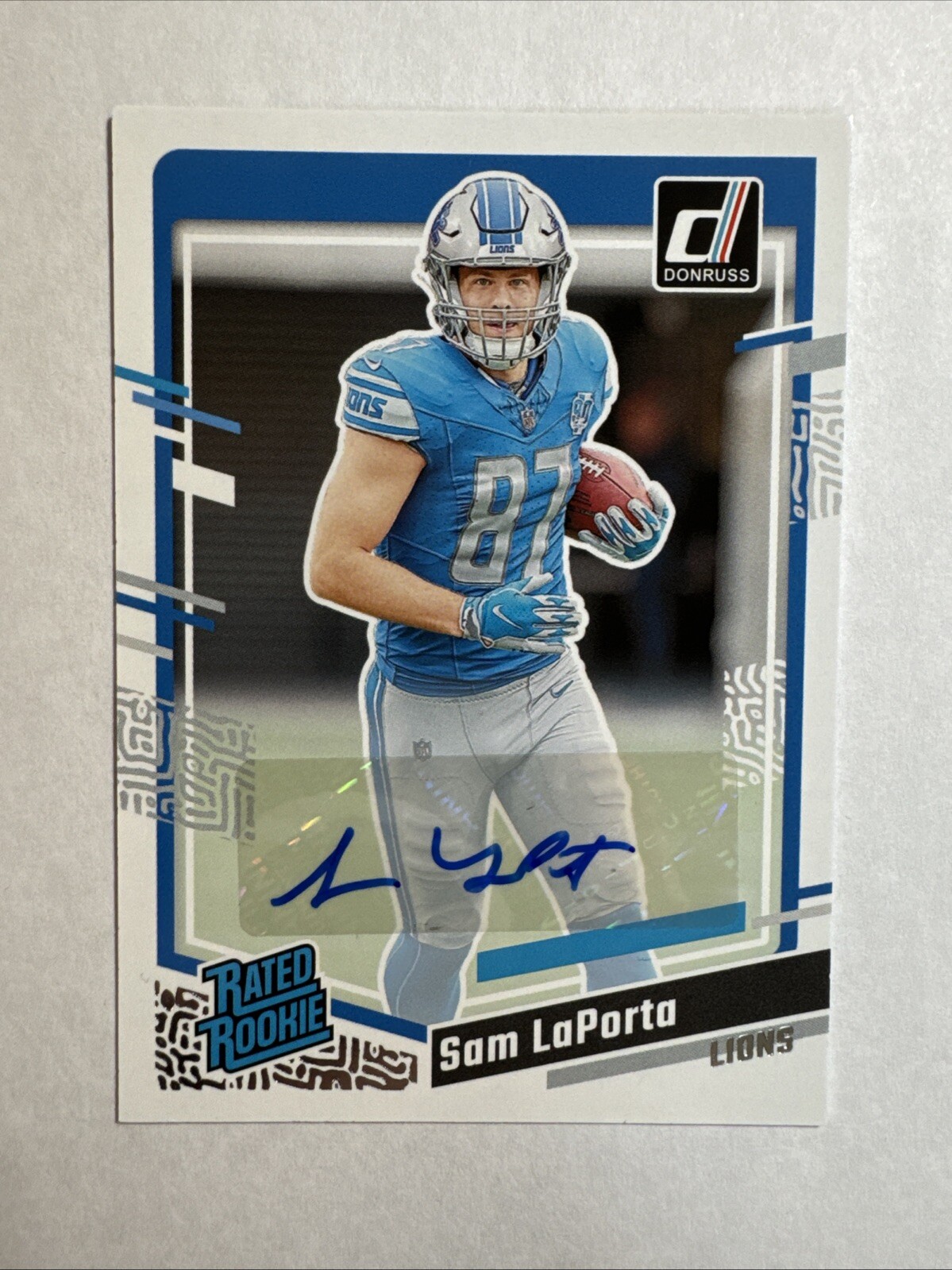2023 Panini Donruss Sam LaPorta Rated Rookie Auto RC #332 Lions