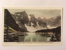 Moraine Lake 10 Peaks Banff Vintage RPPC Postcard Canadian Rockies Real Photo #4