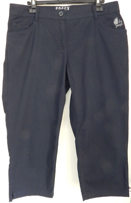 Damen Hose SOCCX L Jeans 5 Pocket 7/8 lang marine dunkel blau gerade Bein 40 NEU
