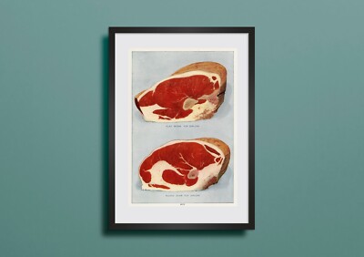 The Grocer's Encyclopedia - Beef Sirlions 1911 A4 hochwertiger Kunstdruck Essen