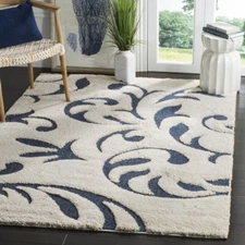 SAFAVIEH Florida Shag SG468-1165 Cream / Blue Rug