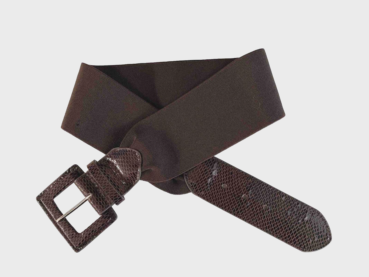 Style Co women Faux snake Stretch Belt Brown M/L | eBay
