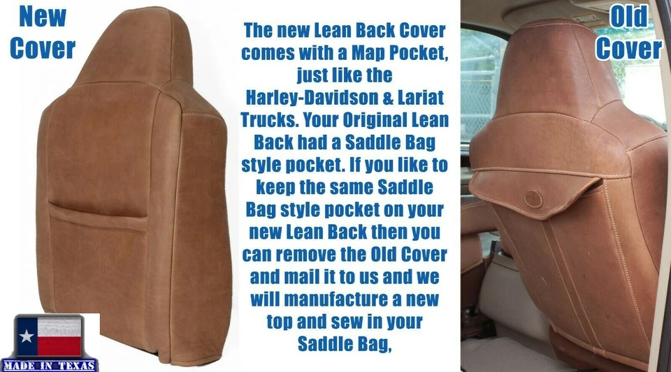 Fundas de asiento delanteras de cuero hechas para Ford F250 F350 King Ranch 2003 2004 2005 2006 Foto 2 de 4