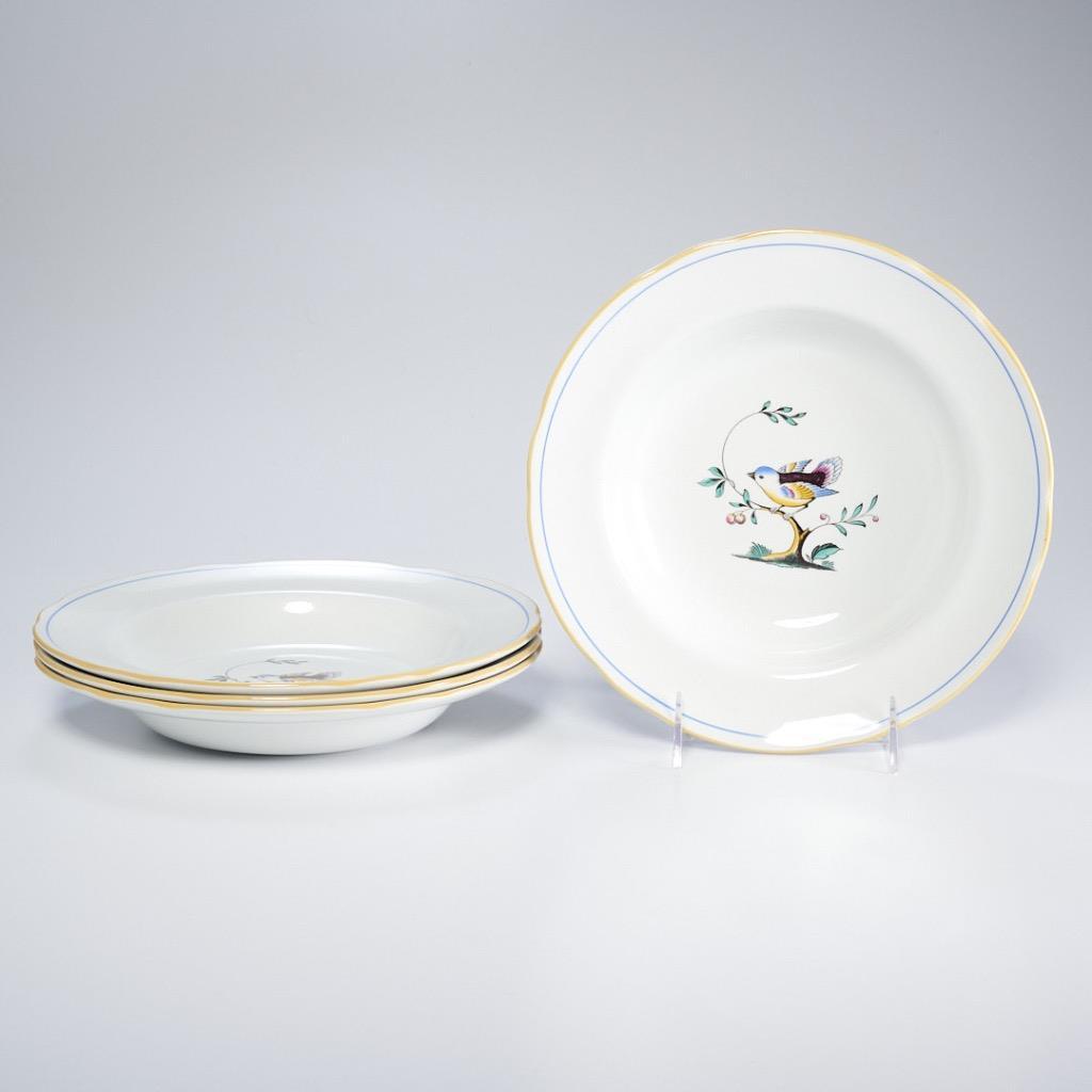 Spode England Queens Bird White Porcelain Large Rimmed Soup Cereal