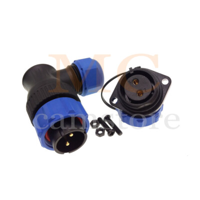 WEIPU SP21 2pin Panel Mount IP68 Waterproof Elbow Plug & Socket Connector 30A