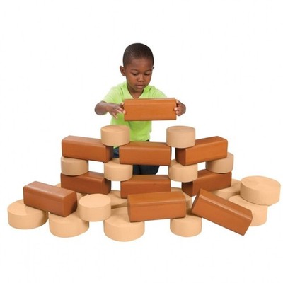 Kaplan Early Learning Timber and Crosscut Builders Set of 30 New Daycare Teacher