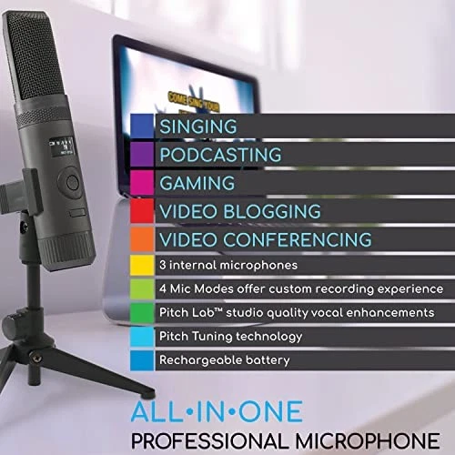 Wireless USB Professional Condenser Microphone with Pitch Tuning Effects - Image 2 of 4