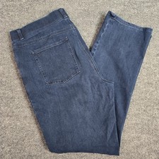 Betabrand Womens XL Petite Straight Jeans Dark Wash Stretch Denim 36x29 Pull On