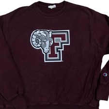 Fordham University Rams Champion Reverse Weave Sweatshirt Large Maroon Retro