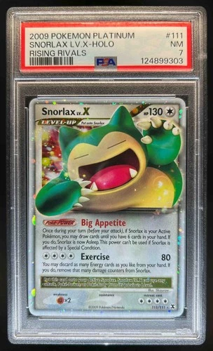 2009 Pokemon Platinum Rising Rivals Snorlax LV.X Holo #111/111 PSA 7