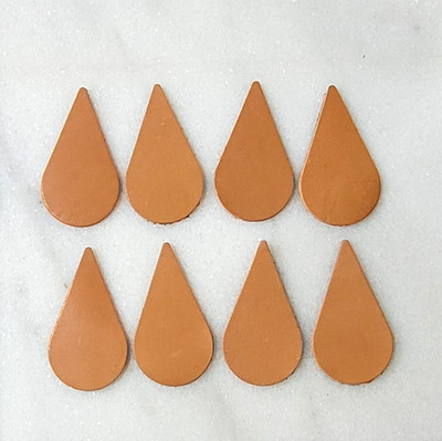 2.20'' Leather Teardrop Blanks _8 Pieces_Smooth Tan DIY Scrap Craft Jewelry