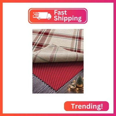 Veken 2x3 Ft Rug Pad Gripper for Hardwood Floors, Non Slip Red Rug Pads for Area
