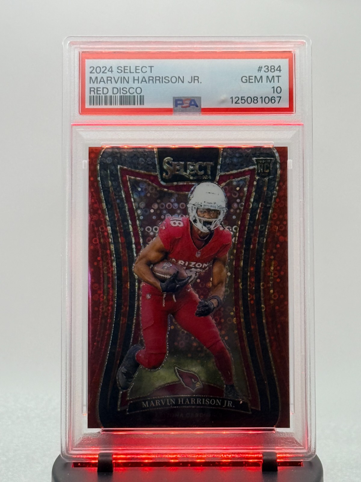 2024 Select Marvin Harrison Jr. Red Disco Prizm ONE OF 5 GEM MT 10 COLOR MATCH view 1