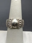 Vintage Sterling Silver Decorative Dome Ring - Size 8