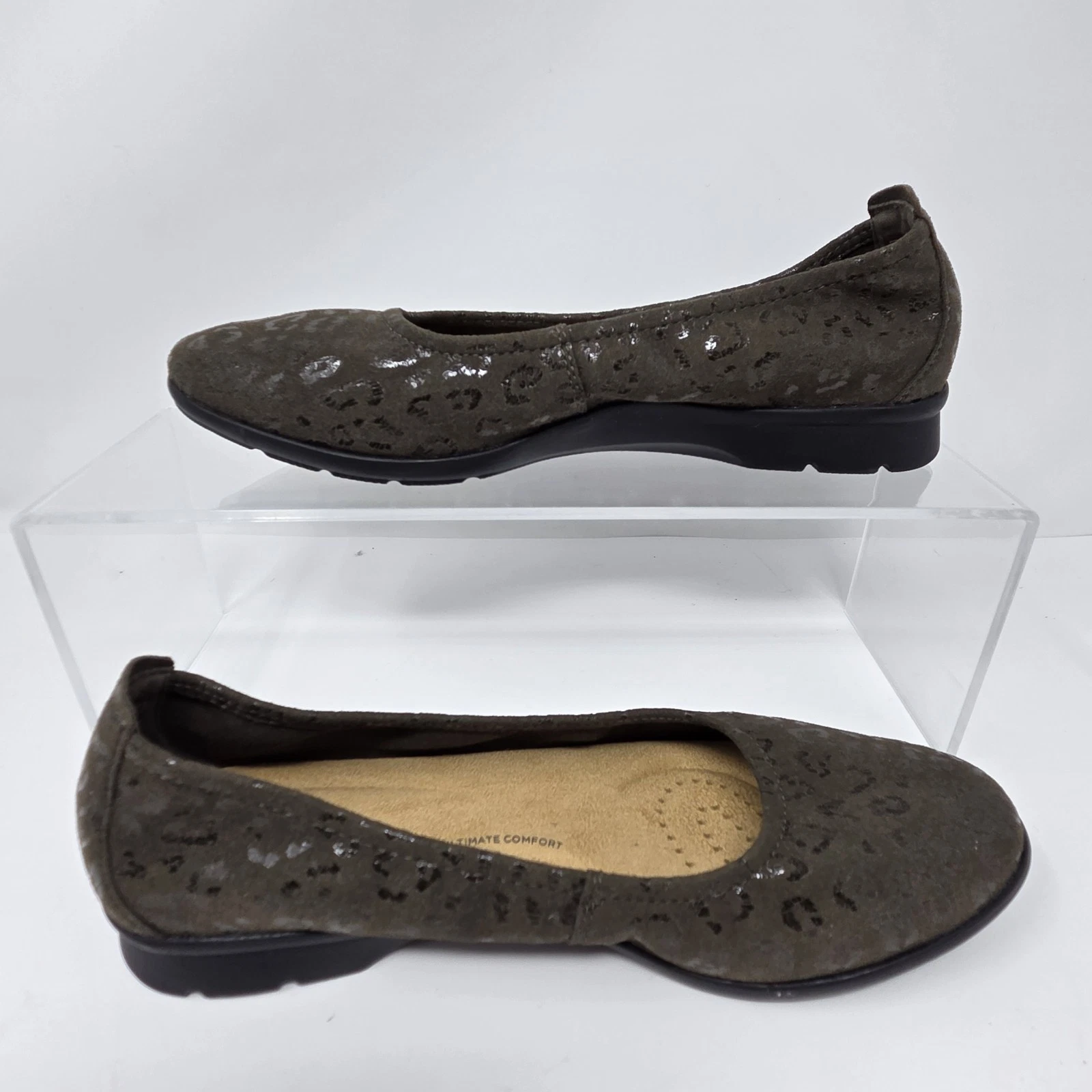 Clarks Collection 7 5 Olive Flessibili Slip On Ballerine Imbottite Jenette Facilita Interessi