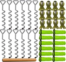 37pcs 12sets Heavy Duty Tree Stakes and Supports for Young Trees 16" Straight...