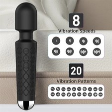 Rechargeable Clit Vibrator 20 Speeds Massage Wand Sex Toys for Women Masturbator