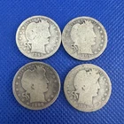 Barber Quarter Lot of 4 Coins - 90% Silver - 2-1898-1899-1908