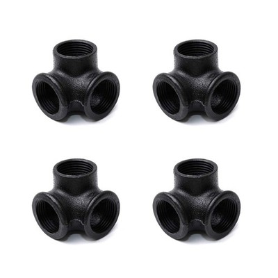 1/2'' Black Side Outlet Elbow, Home TZH Cast Painted 1/2 Inch, 