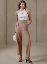 Banana Republic Herringbone Linen-Blend Seafarer Pants in Potters Clay Women 2