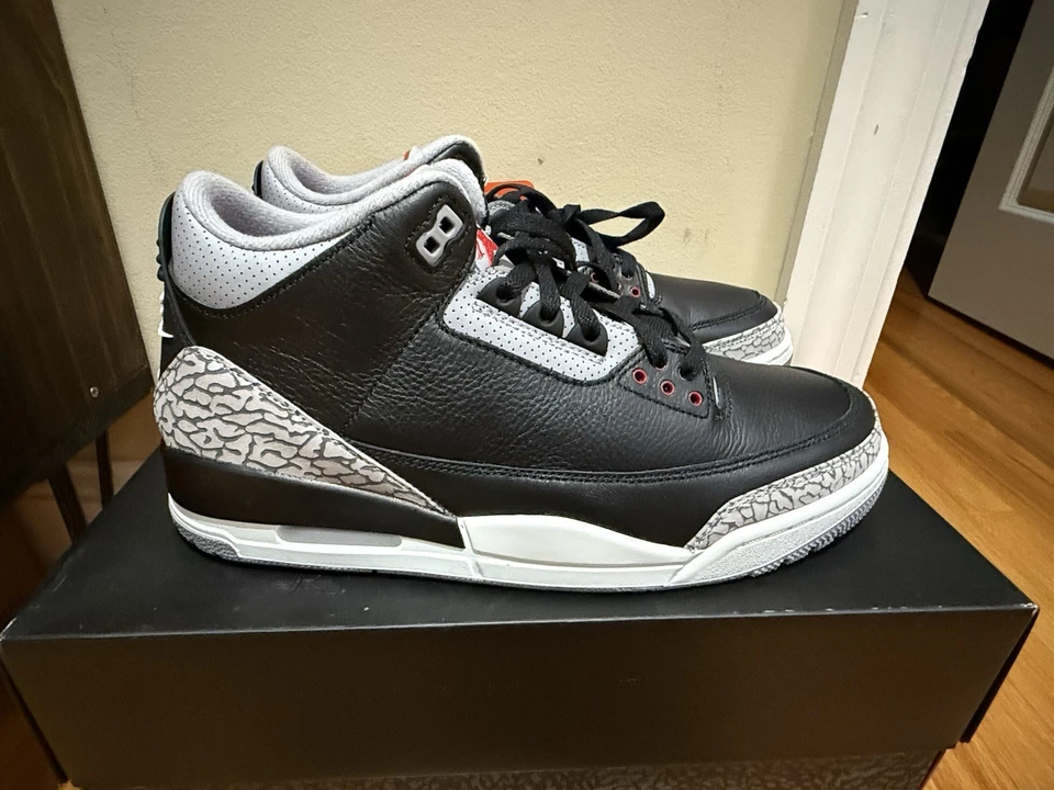 Air Jordan 3 Retro OG Medio Negro Cemento 2024 NUEVO con Caja DS Nike TALLA 11 Foto 3 de 4