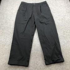 Tommy Hilfiger Pants Mens 36x30 Black Chino Pleated Cuffed Straight Leg Casual