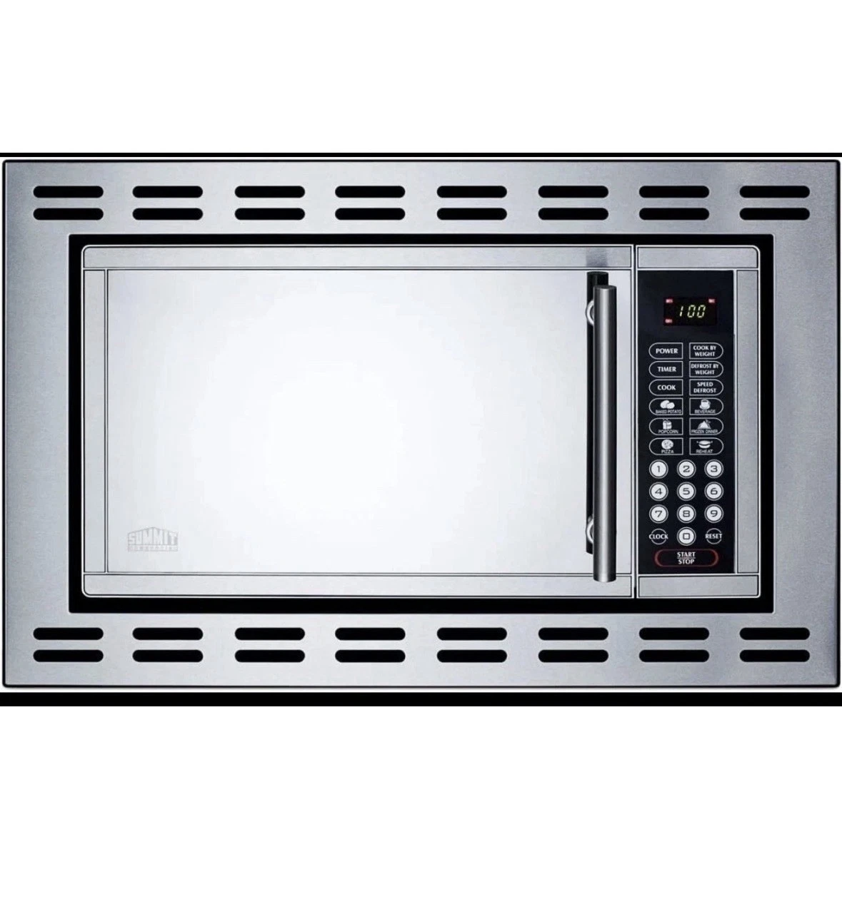Summit 24” Over The Range Built In Microwave, 0.9 cu.ft. Stainless Steel- OTR24