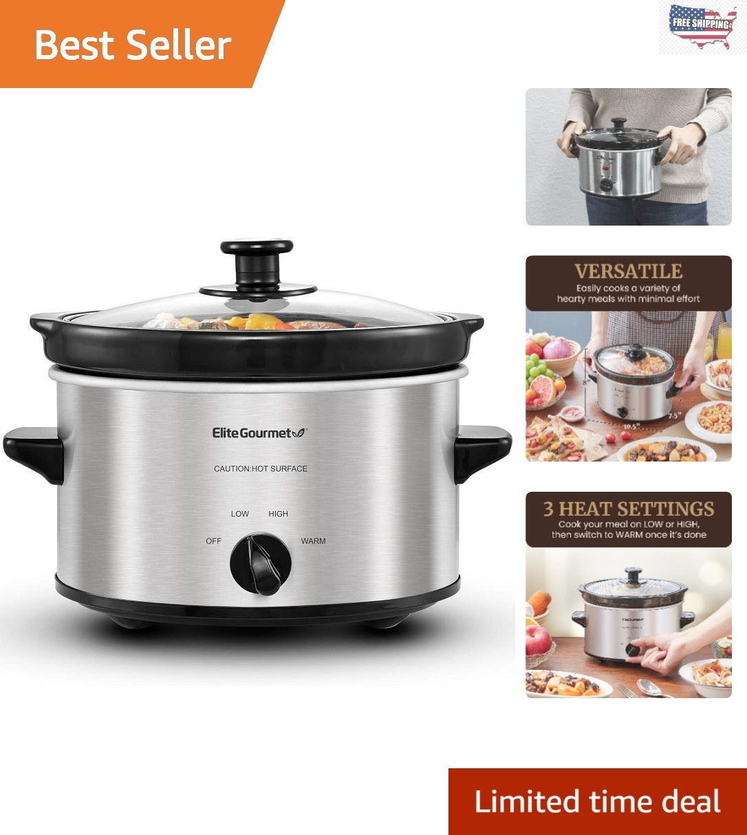 MST-275XS 2 Quart Slow Cooker: Effortless Cooking with Adjustable Settings & Lid