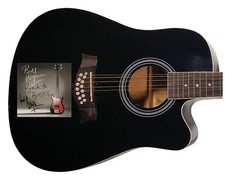 Rolling Stones Bill Wyman Autographed CD Cover 12 String Acoustic Guitar