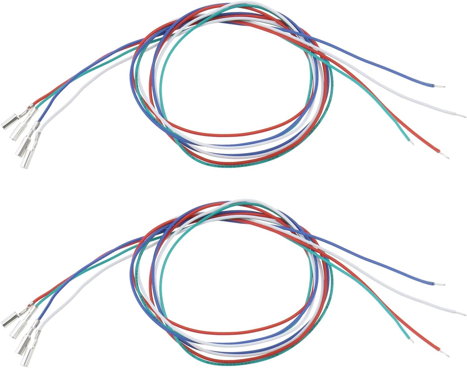 2 Sets (8PCS) Colorful Cartridge Phono Cable Leads - White Blue Green Red