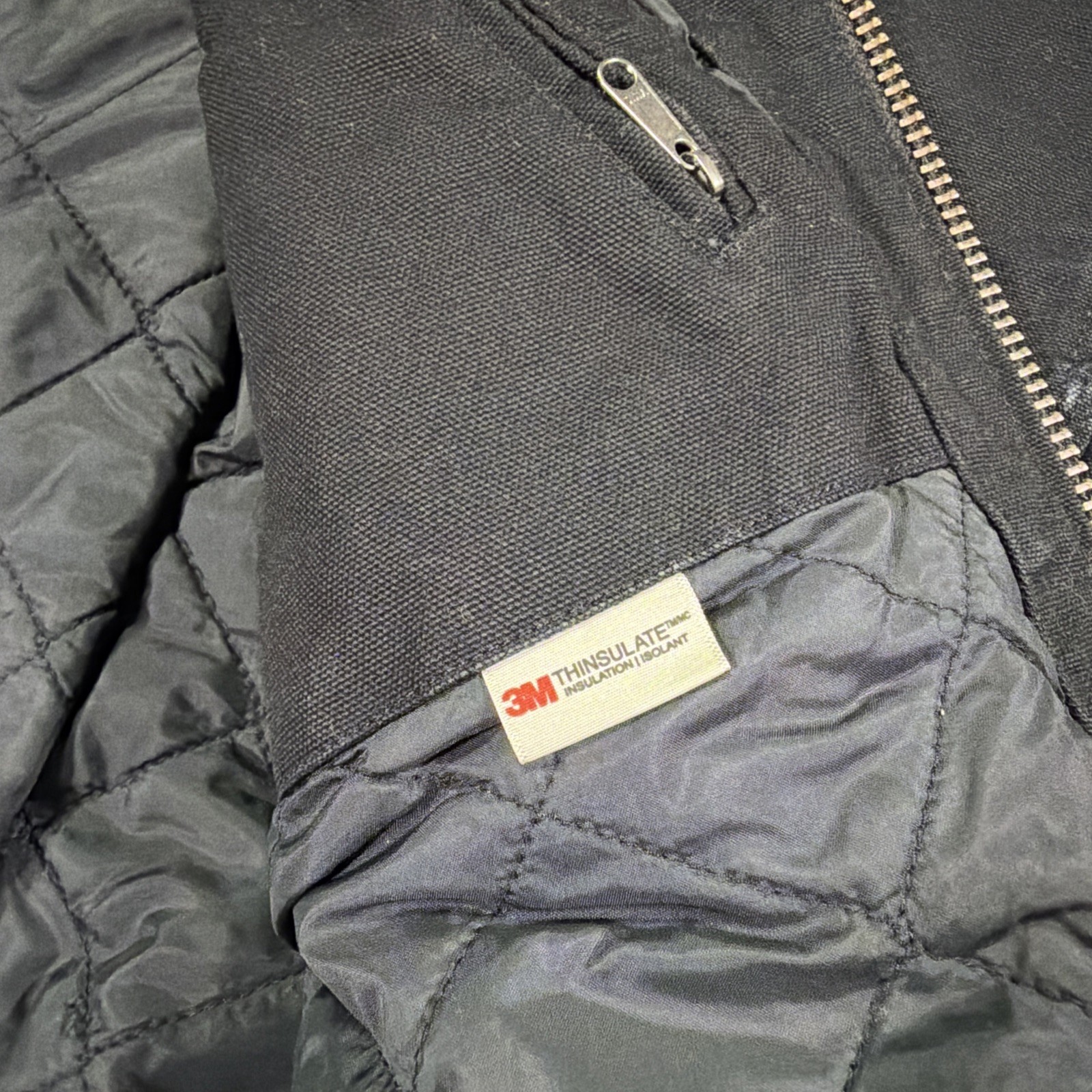 Black Loose Fit Carhartt Jacket Hooded Size 2XL J130 3M Thinsulate thumbnail 7