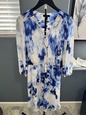 Simply Vera Vera Wang Women's Short Dress with Long Sleeves Size S NWT Blue