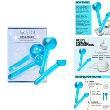 Pacifica Ice Roller Cryo Globes Cooling Glass Facial Massager Face Eyes Neck