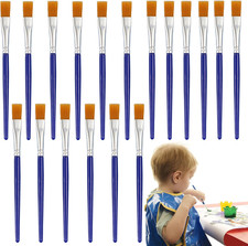 20 PCS Small Kids Paint Brushes 4.1 Inch Flat Tip with round Acrylic Paint Br...