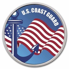 1 oz Silver Colorized Round - APMEX (U.S. Coast Guard) 105.32 per troy oz