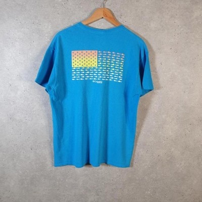 Vintage Columbia Graphic Logo Print T-Shirt Herren Large blau C30771