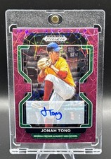 2022 Panini Prizm Draft • JONAH TONG Pink Velocity Prospect Prizm Auto 🍎NY Mets