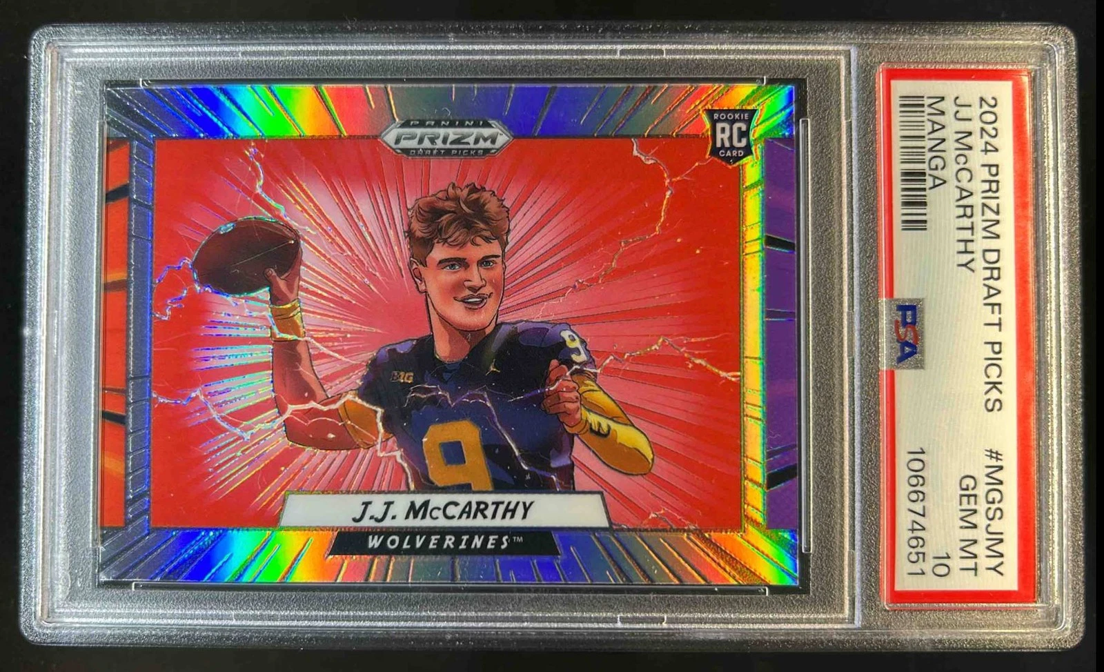 JJ McCarthy Panini Prizm Draft Picks Manga #MGSJMY Base
