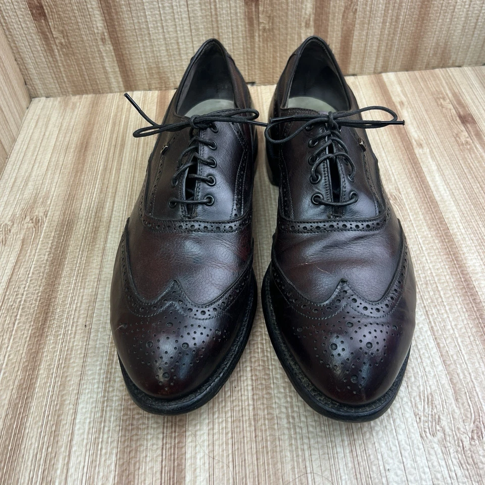 Footjoy Classics Zapatos Para Hombre 11.5 D Punta de Ala Oxford Marrón Vestido Golf Hecho en EE. UU. Foto 2 de 4