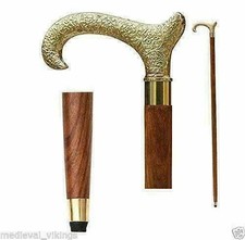 Walking Stick Brass Shiny Wooden Walking Cane Brass Handle Wooden Walking Sticks