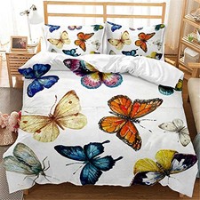 Beauty Butterfly Duvet Cover Lovely Animals Elements Pattern Quilt Cover