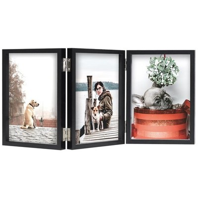 4x6 3 Picture Frame Triple Wooden Hinged Photo Frame Definition Glass Stand