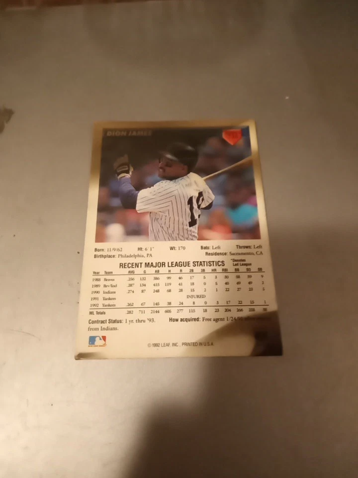 1993 Donruss - Dion James #735 - Image 2 of 2