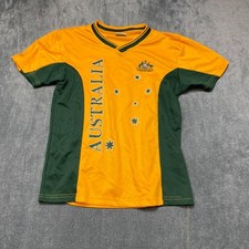 VTG Australia National Football Soccer Jersey Youth XS Yellow Green Oz Design