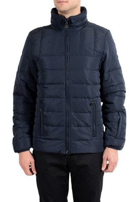 Roberto Cavalli Men's Down Navy Blue Full Zip Parka Jacket US L IT 52