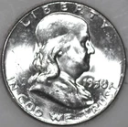 * 1958-P Franklin Half Dollar 90% Silver As Shown
