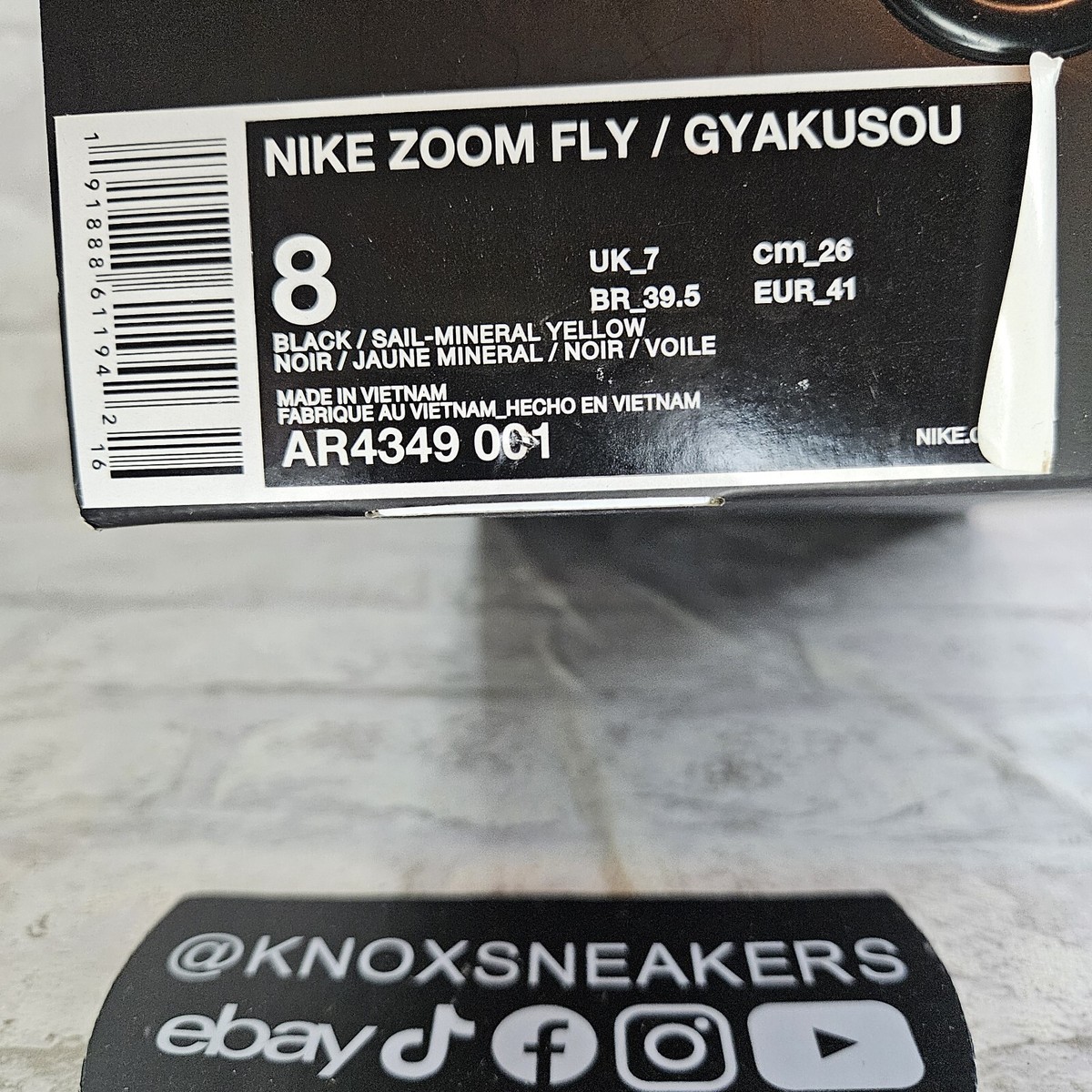 Nike Zoom Fly SP X Gyakusou Undercover Black Sail AR4349-001 Men's